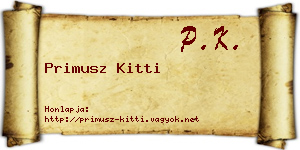 Primusz Kitti névjegykártya
